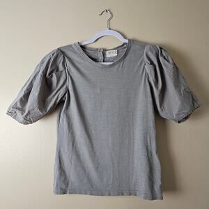 Nation LTD Puffed Sleeve Tee Shirt Green Cottagecore Size Small